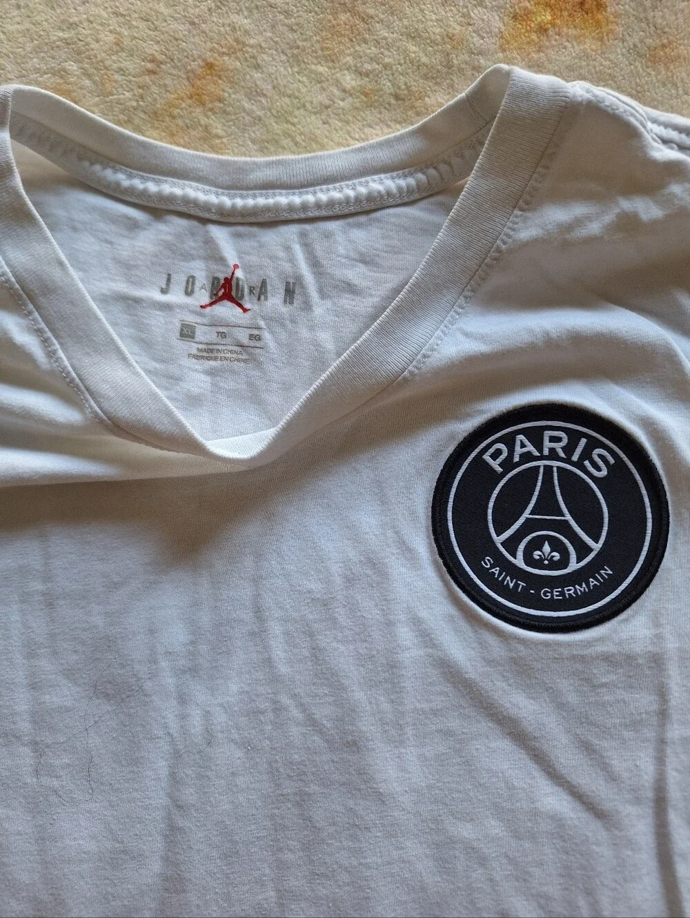Vtg Jordan x PSG Paris Saint-Germain Long Sleeve T-Shirt Mens XL 100% Cotton